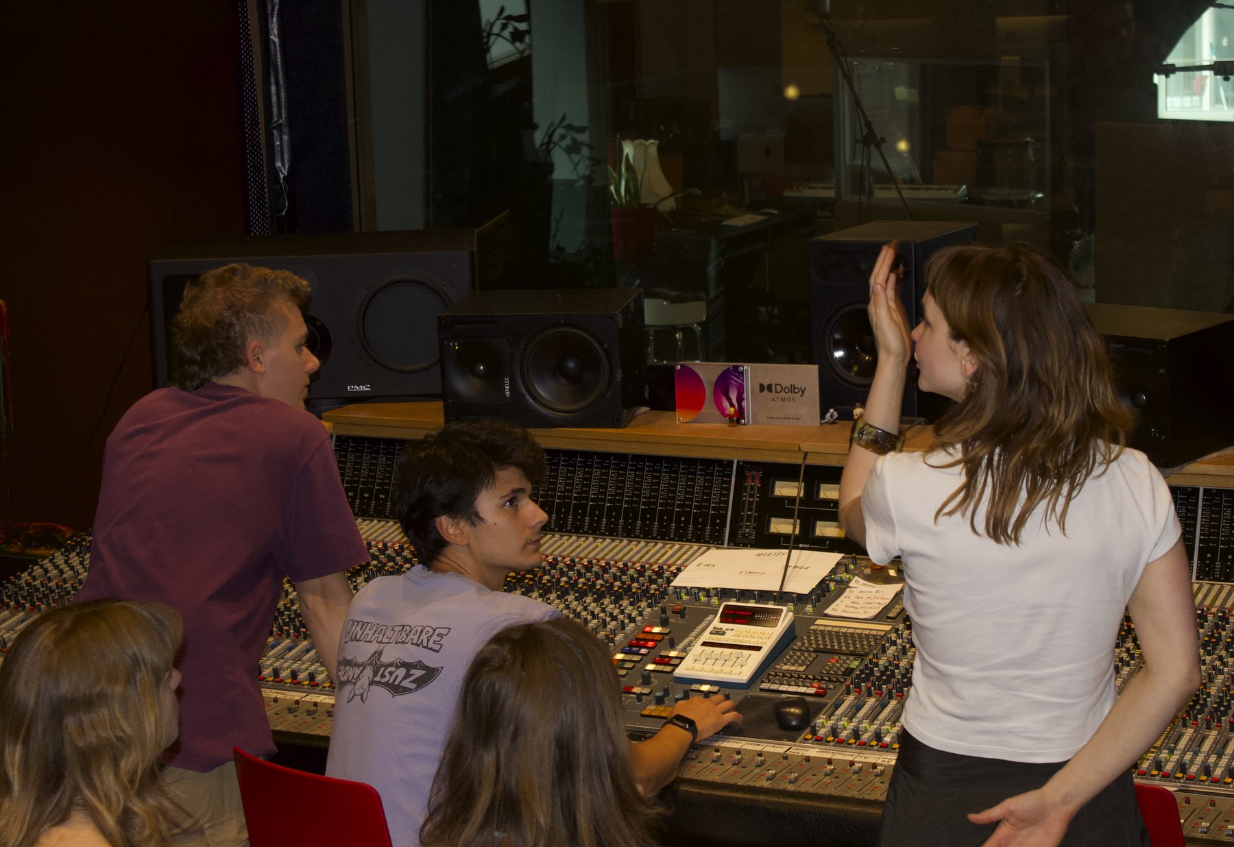 Dorsy team working together at the studio console, image 1 of 11