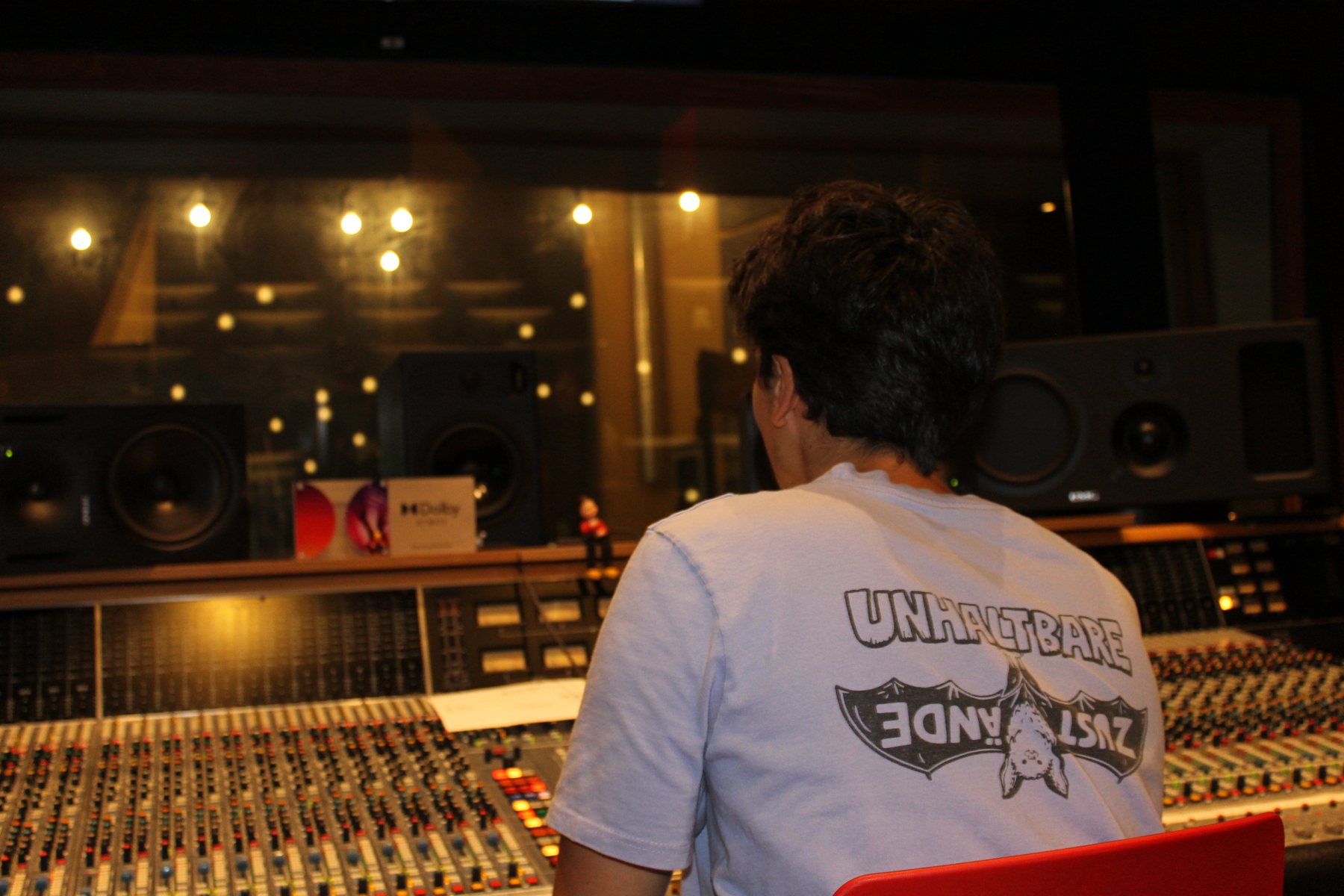 Engineer listening at the studio console during the Dorsy session, image 9 of 11